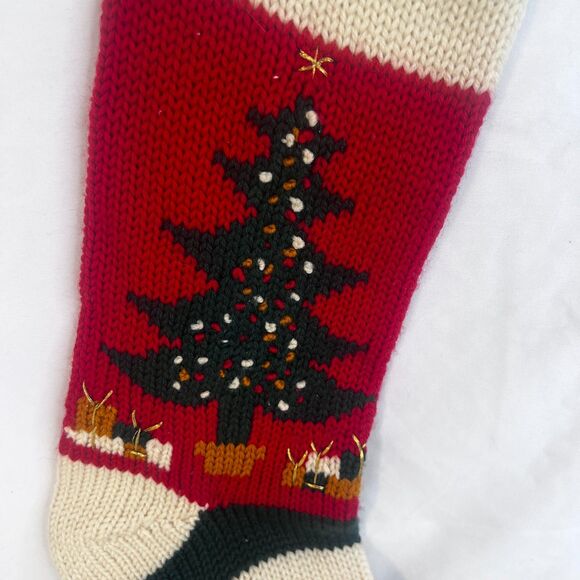 Knitted Christmas Stocking Christmas Tree & Presents Holiday Fireplace Decor - Picture 3 of 8
